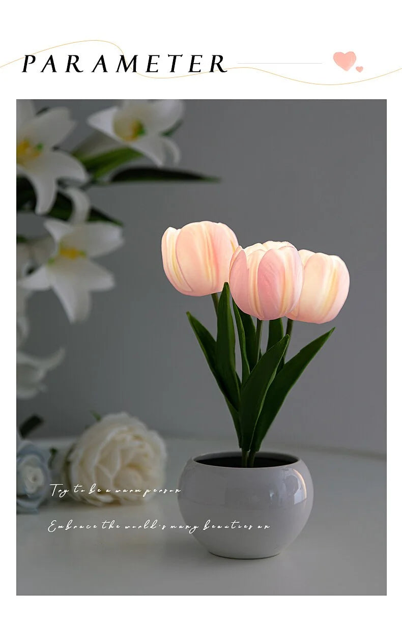 LED Tulpen-Nachtlicht – Steckbar oder mit Batterie