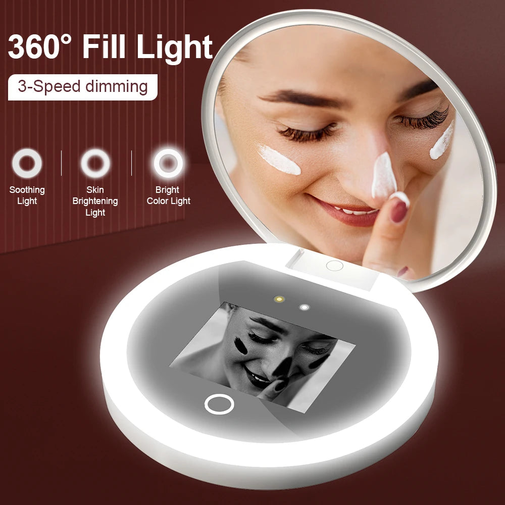 Smart UV Makeup Mirror - LED Light & Sunscreen Camera