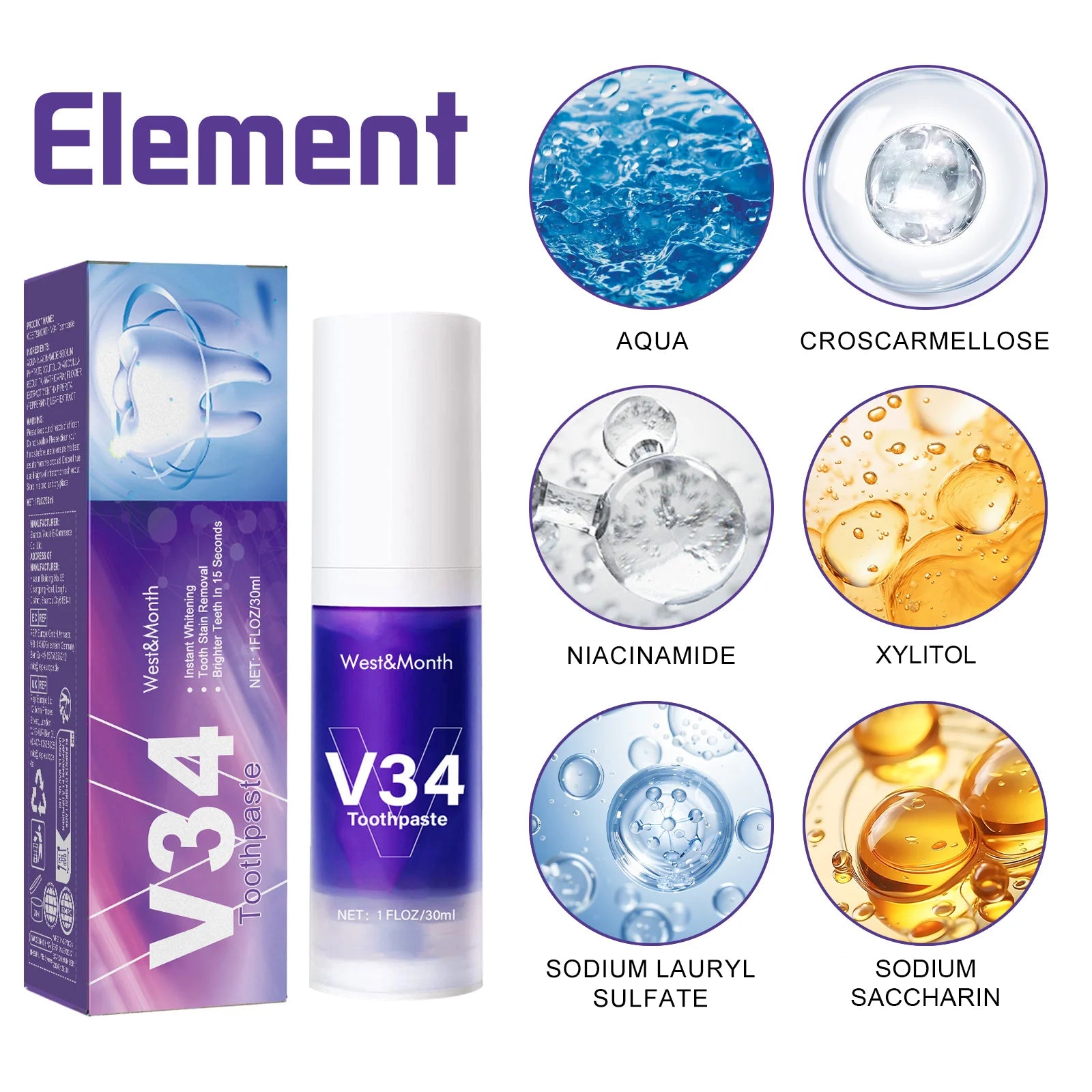 V34 Zahnaufheller-Paste 30ml