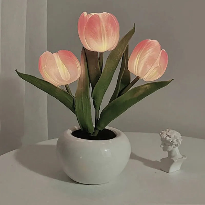 LED Tulip Night Light - Plug-in or Battery Operated