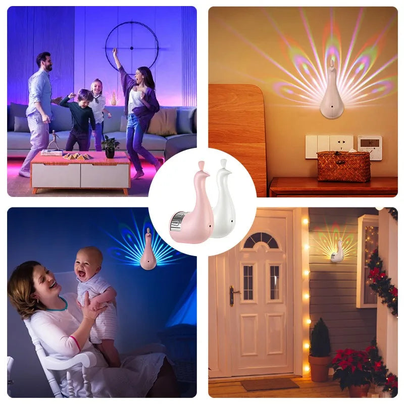Peacock Lamp – Mood Lighting with Remote Control